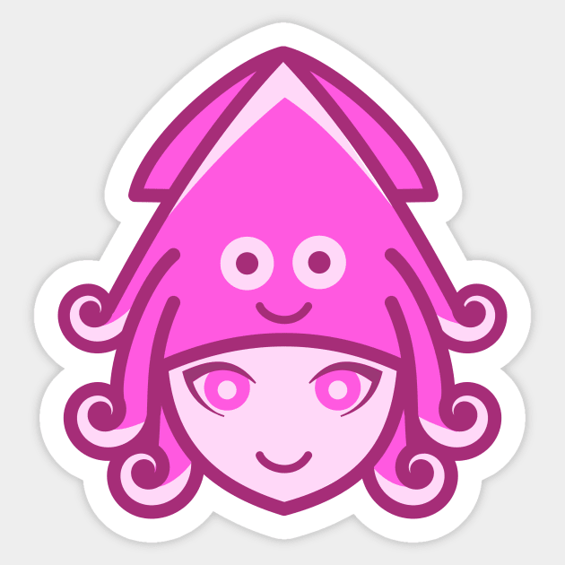 Squid Girl Sticker by Johnitees